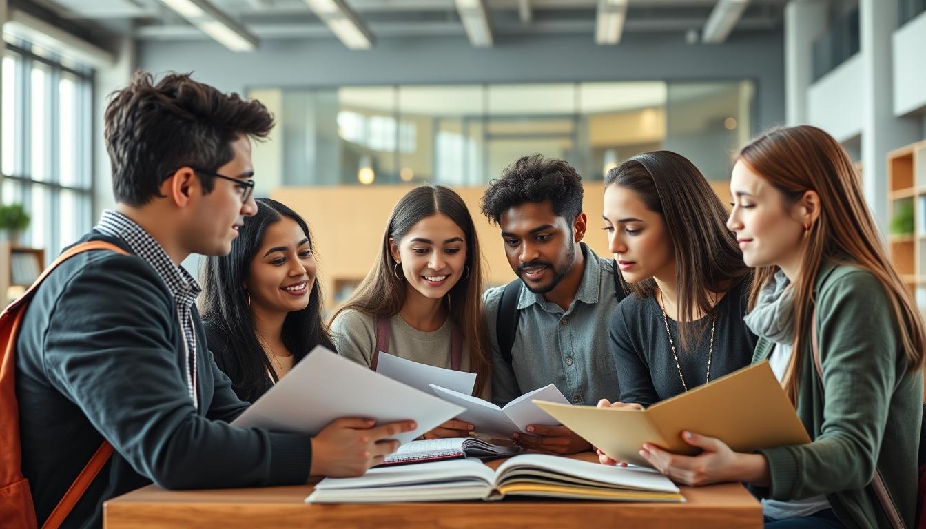 Student preparing for exams with study materials